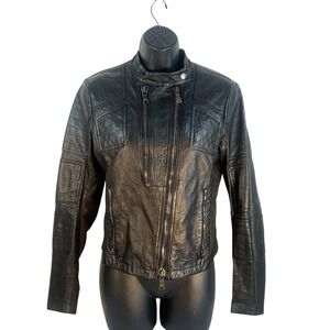 vintage Neil Barrett Italy Fine Leather Celebrity Moto Rocker Jacket Sz M